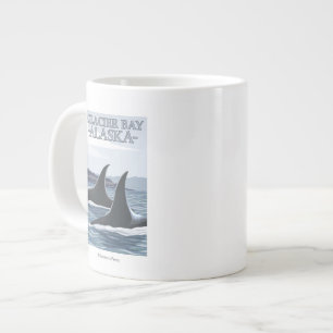 Orca Whales #1 - Glacier Bay, Alaska Large Coffee Mug