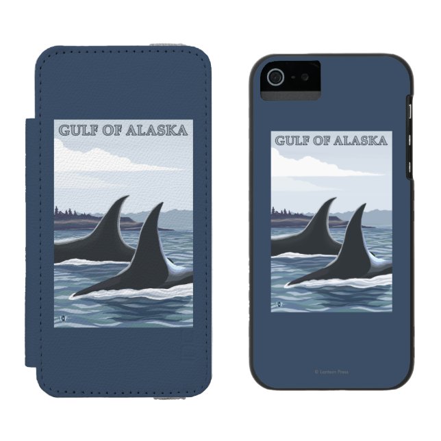 Orca Whales #1 - Gulf of Alaska Incipio iPhone Wallet Case (Side by Side)