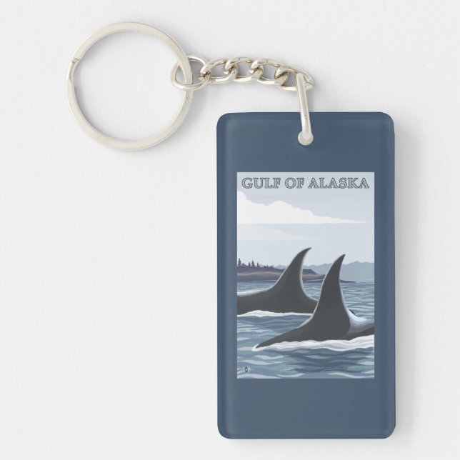 Orca Whales #1 - Gulf of Alaska Key Ring (Front)