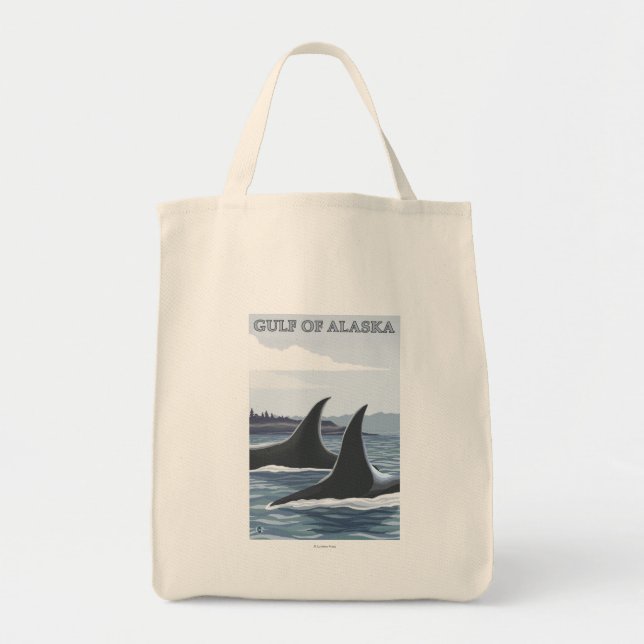 Orca Whales #1 - Gulf of Alaska Tote Bag (Front)