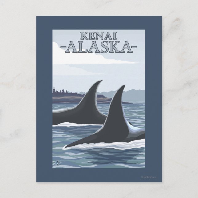Orca Whales #1 - Kenai, Alaska Postcard (Front)