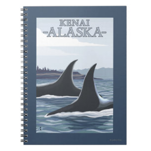 Orca Whales #1 - Kenai, Alaska Spiral Notebook