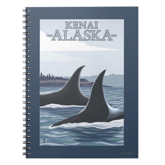 Orca Whales #1 - Kenai, Alaska Spiral Notebook (Front)