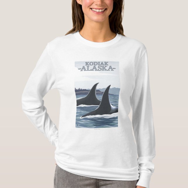 Orca Whales #1 - Kodiak, Alaska T-Shirt (Front)