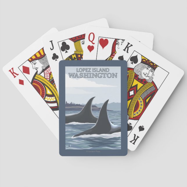 Orca Whales #1 - Lopez, Washington Playing Cards (Back)
