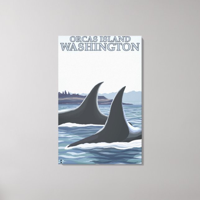 Orca Whales #1 - Orcas Island, Washington Canvas Print (Front)