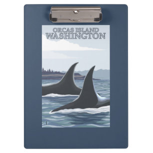 Orca Whales #1 - Orcas Island, Washington Clipboard