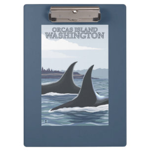 Orca Whales #1 - Orcas Island, Washington Clipboard