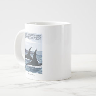 Orca Whales #1 - San Juan Island, Washington Large Coffee Mug
