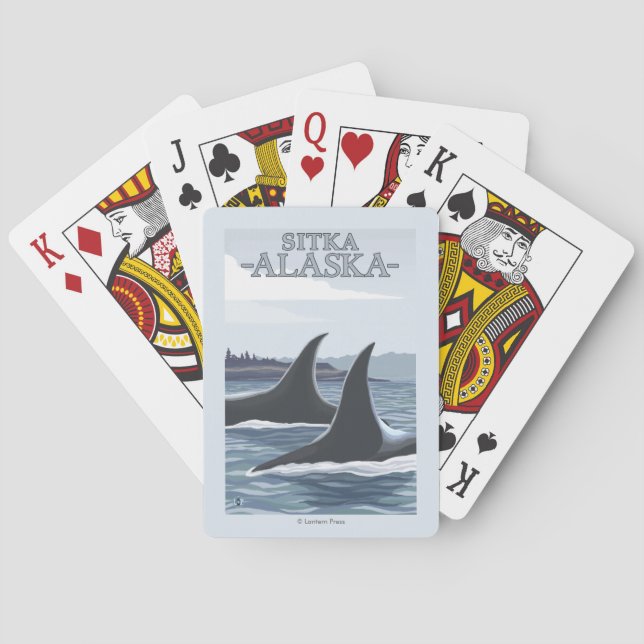 Orca Whales #1 - Sitka, Alaska Playing Cards (Back)