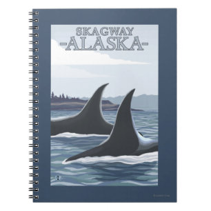 Orca Whales #1 - Skagway, Alaska Spiral Notebook