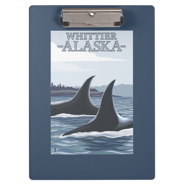 Orca Whales #1 - Whittier, Alaska Clipboard (Front)
