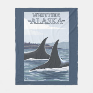 Orca Whales #1 - Whittier, Alaska Fleece Blanket