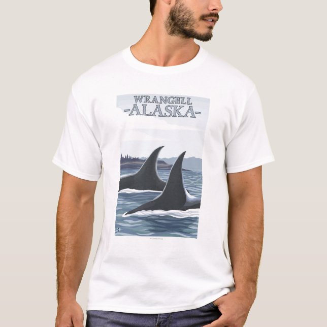 Orca Whales #1 - Wrangell, Alaska T-Shirt (Front)
