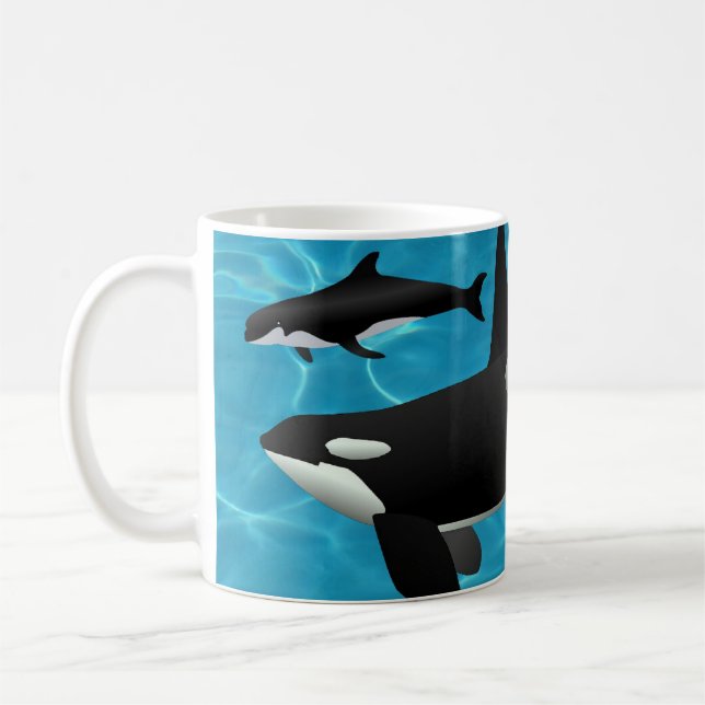 Orca Whales Coffee Mug (Left)