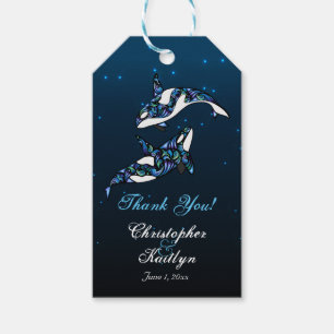 Orca Whales Wedding Thank You Favour Tags