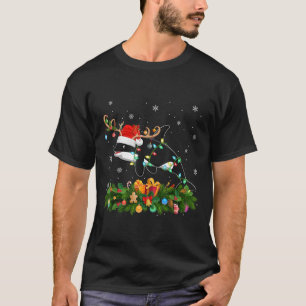 Orca Xmas Lighting Reindeer Santa Hat Orca Christm T-Shirt