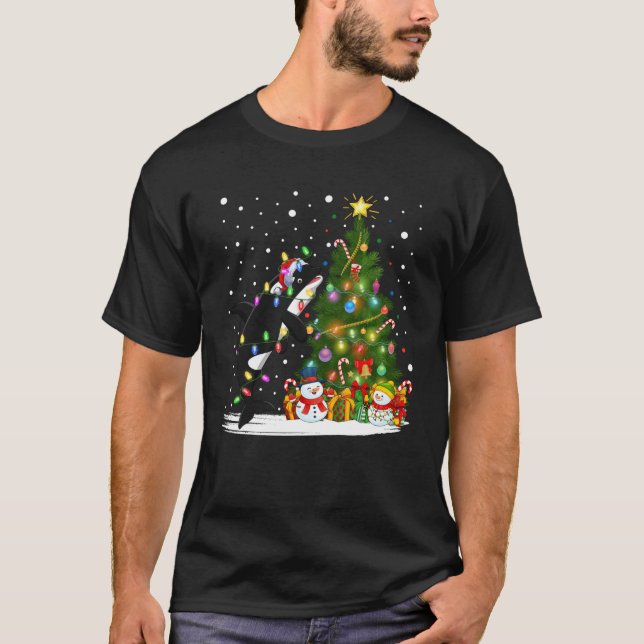 Orca Xmas Tree Lighting Santa Orca Christmas Sweat T-Shirt (Front)