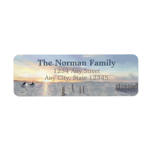 Orcas at Sunset Return Address Label (Front)