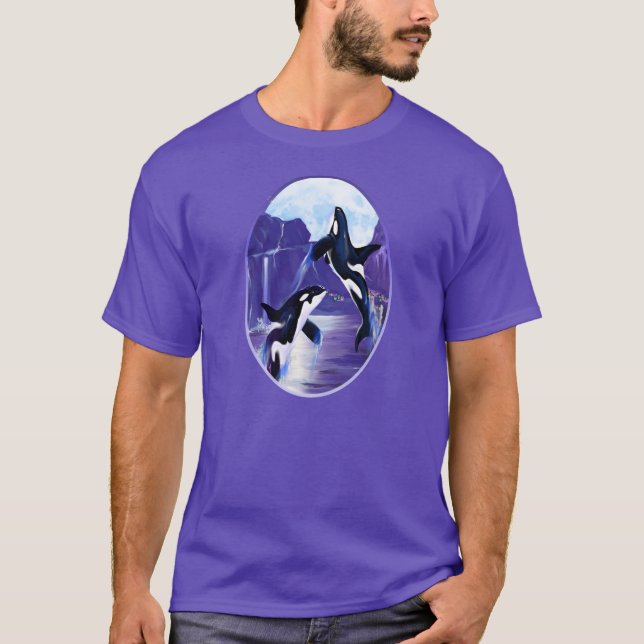 Orcas In A Bay T-Shirt (Front)