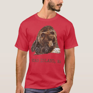 Orcas Island Brown Grizzly Bear In Snow Washington T-Shirt