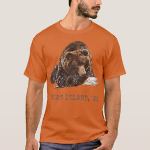 Orcas Island Brown Grizzly Bear In Snow Washington T-Shirt