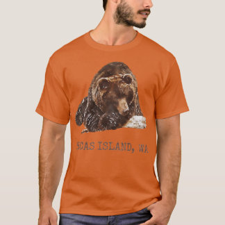 Orcas Island Brown Grizzly Bear In Snow Washington T-Shirt
