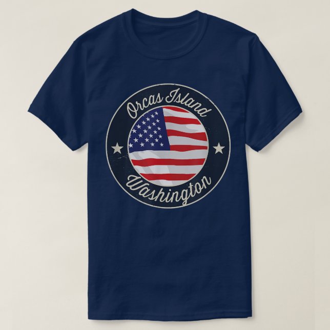 Orcas Island - Patriotic Washington Souvenir T-Shi T-Shirt (Design Front)