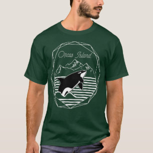 Orcas Island San Juan Islands Orca Whale PNW Geome T-Shirt