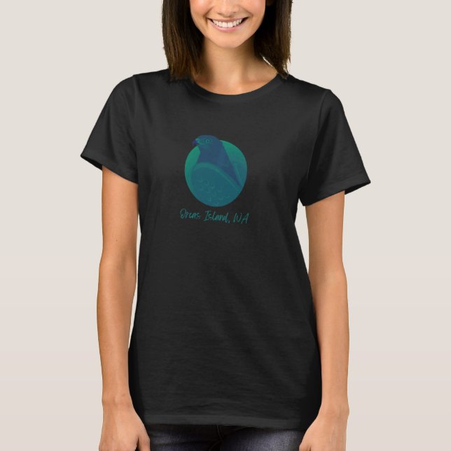 Orcas Island Wa Osprey Sea Green Raptor Ocean Bird T-Shirt (Front)