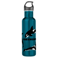 Orcas Killer Whales Teal Blue Personalised