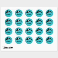 Orcas Killer Whales Teal Blue Personalised