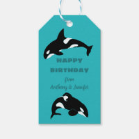 Orcas Killer Whales Teal Blue Personalised