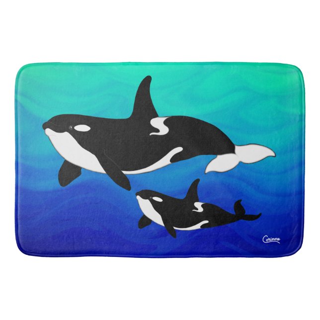 Orcas - Large Bath Mat (Front)