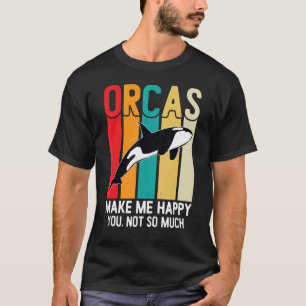 Orcas Make me Happy Vintage Orca Killer Whale Fami T-Shirt