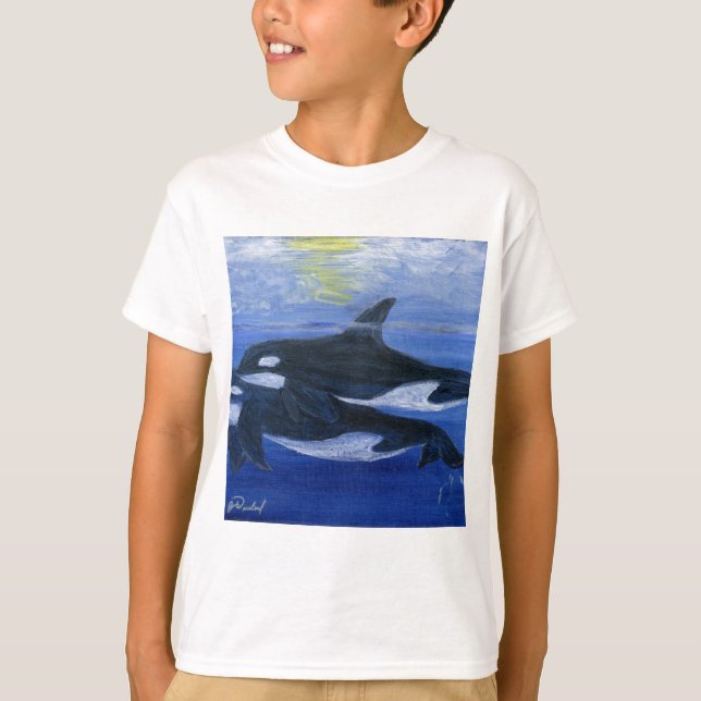 Orcas swimming T-Shirt (Front)