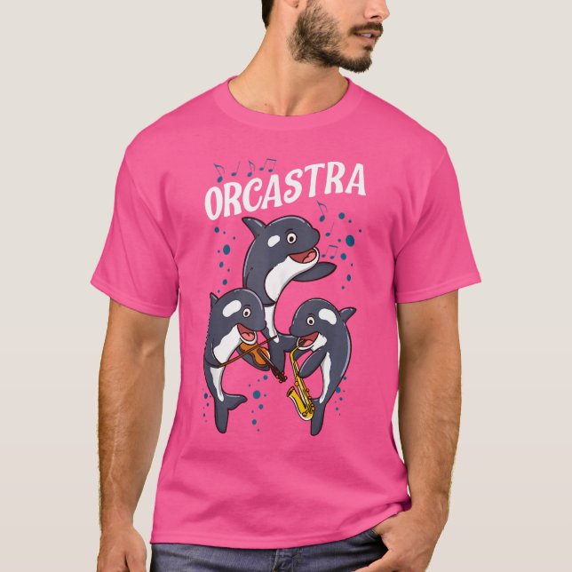 Orcastra Funny Orca Whale Orchestra Players T-Shirt (Front)