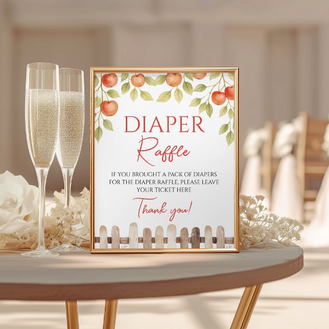 Orchard Apple Diaper Raffle Table Sign 8x10 (Creator Uploaded)