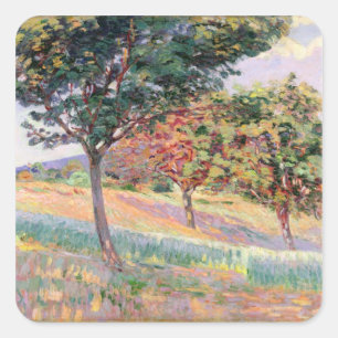 Orchard at St. Cheron, 1893 (oil on canvas) Square Sticker