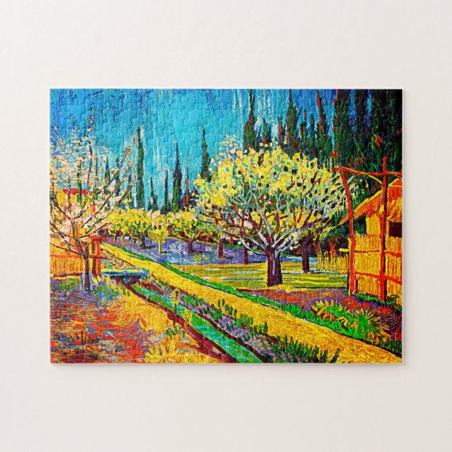 Orchard Bordered by Cypresses Vincent Van Gogh Jigsaw Puzzle (Horizontal)