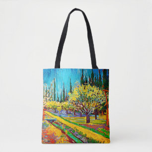 Orchard Bordered by Cypresses Vincent Van Gogh Tote Bag