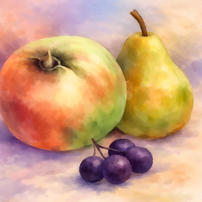 Orchard Harvest Gift Wrap Sheets — Set of 3 (Hand-Painted apple, pear and berries - elegant gift wrap for home made or gifts from the kitchen )