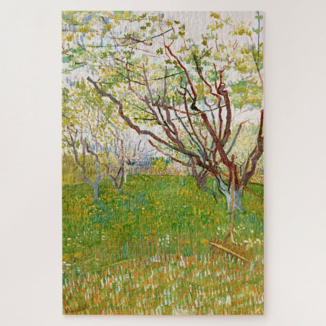 Orchard in Bloom Vincent van Gogh vibrant art Jigsaw Puzzle (Vertical)