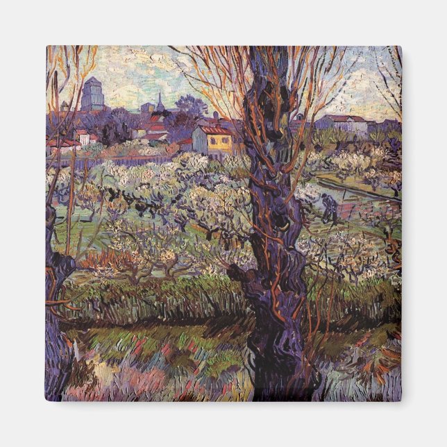 Orchard in Blossom, Arles by Vincent van Gogh Magnet (Front)