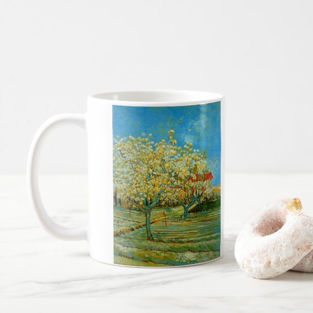 Orchard in Blossom by Vincent van Gogh Coffee Mug (With Donut)