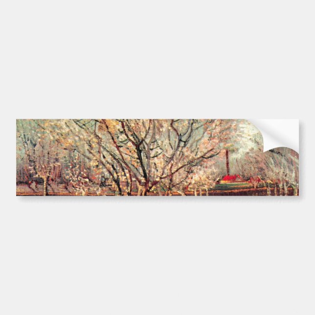 Orchard in Blossom, Plum Trees by Vincent van Gogh Bumper Sticker (Front)