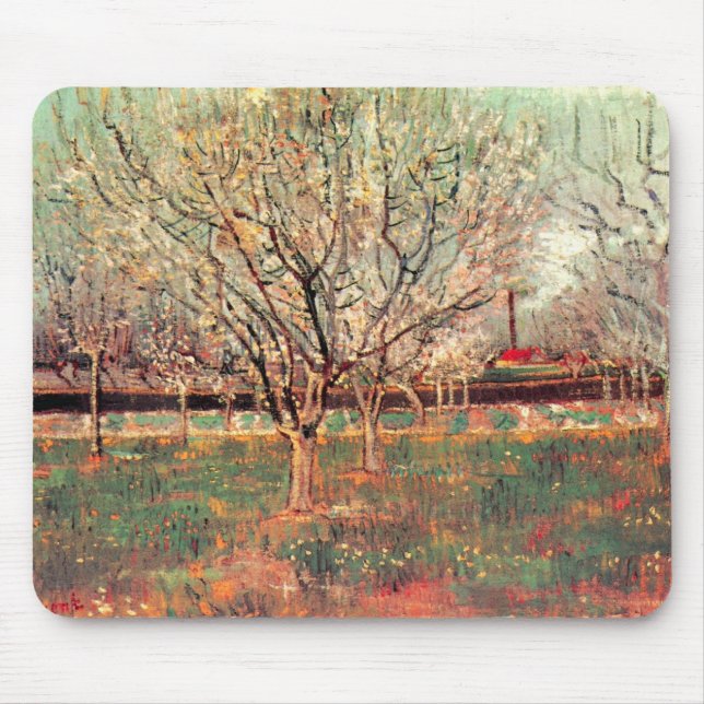 Orchard in Blossom, Plum Trees by Vincent van Gogh Mouse Pad (Front)