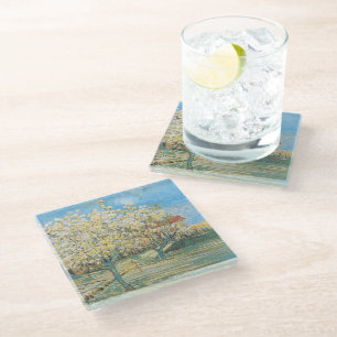 Orchard in Blossom Vincent van Gogh Glass Coaster