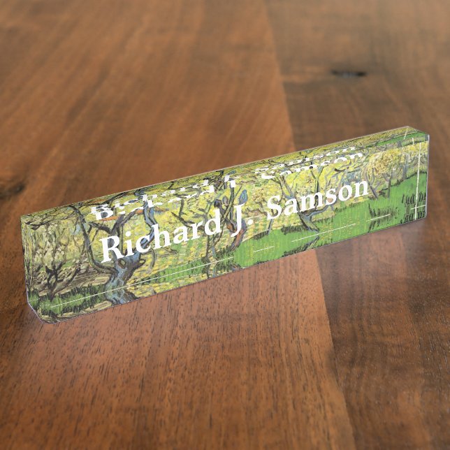 Orchard in Blossom.  Vincent van Gogh. Nameplate (Side)
