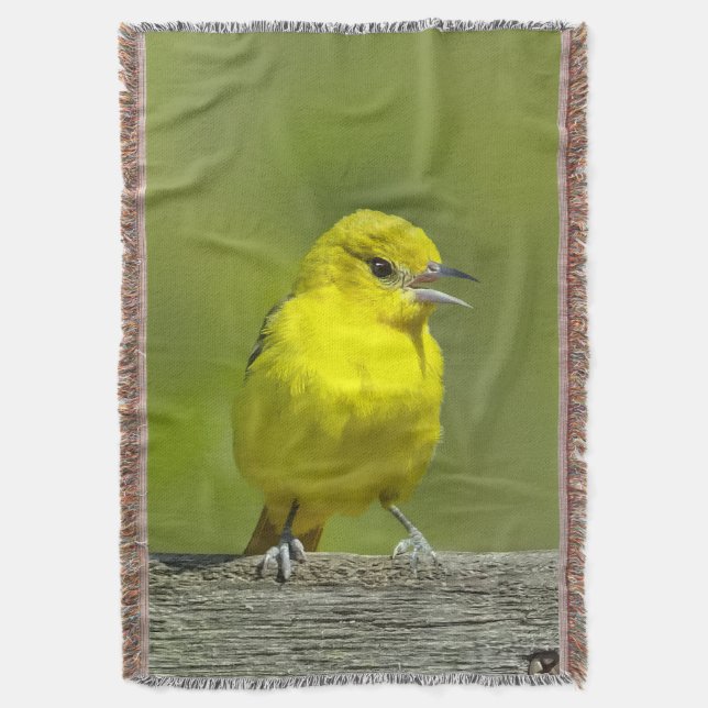 Orchard Oriole - Original Photograph Throw Blanket (Front Vertical)